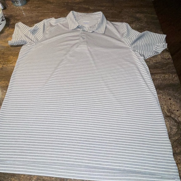 Men’s Croft & Barrow Gray with white stripes Golf Polo Size Large Quick Dry - Picture 3 of 9